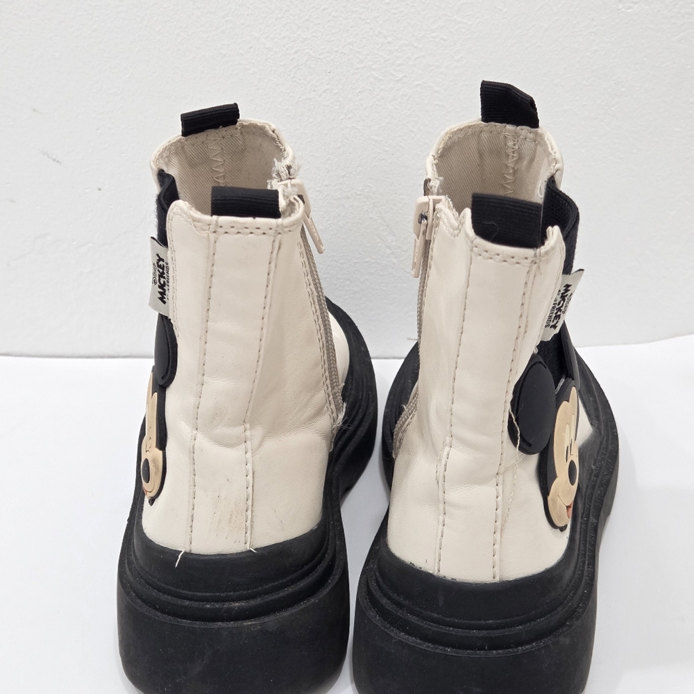 Zara Mickey Mouse Boots Side Zip Platform Lug Sole Size EU 36/US 5.5 Women's - Picture 5 of 15